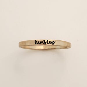 Personalized Stacking Name Ring | Fine Silver, Gold Filled | Mother's Day Gift