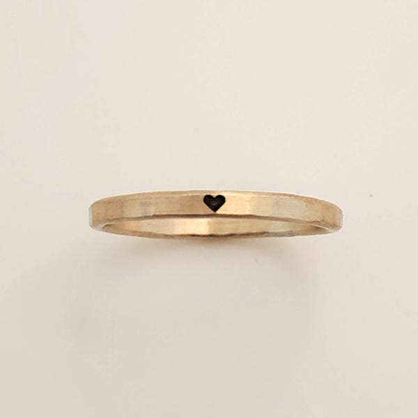 Heart Ring, 14K Gold Filled or .925 Sterling Silver Stackable Band