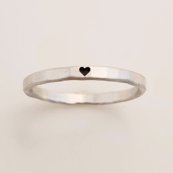Heart Ring | Simple Fine Silver Minimalist Heart Ring | Ring with Heart | Mama Heart Ring | Gold or Rose Gold Filled Heart Ring