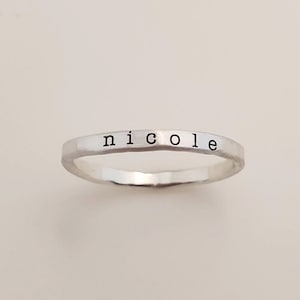 Stackable Name Ring | Stacked Name Rings | Silver Ring | Mom Rings | Personalized Jewelry | Custom Jewelry | Stacking Rings