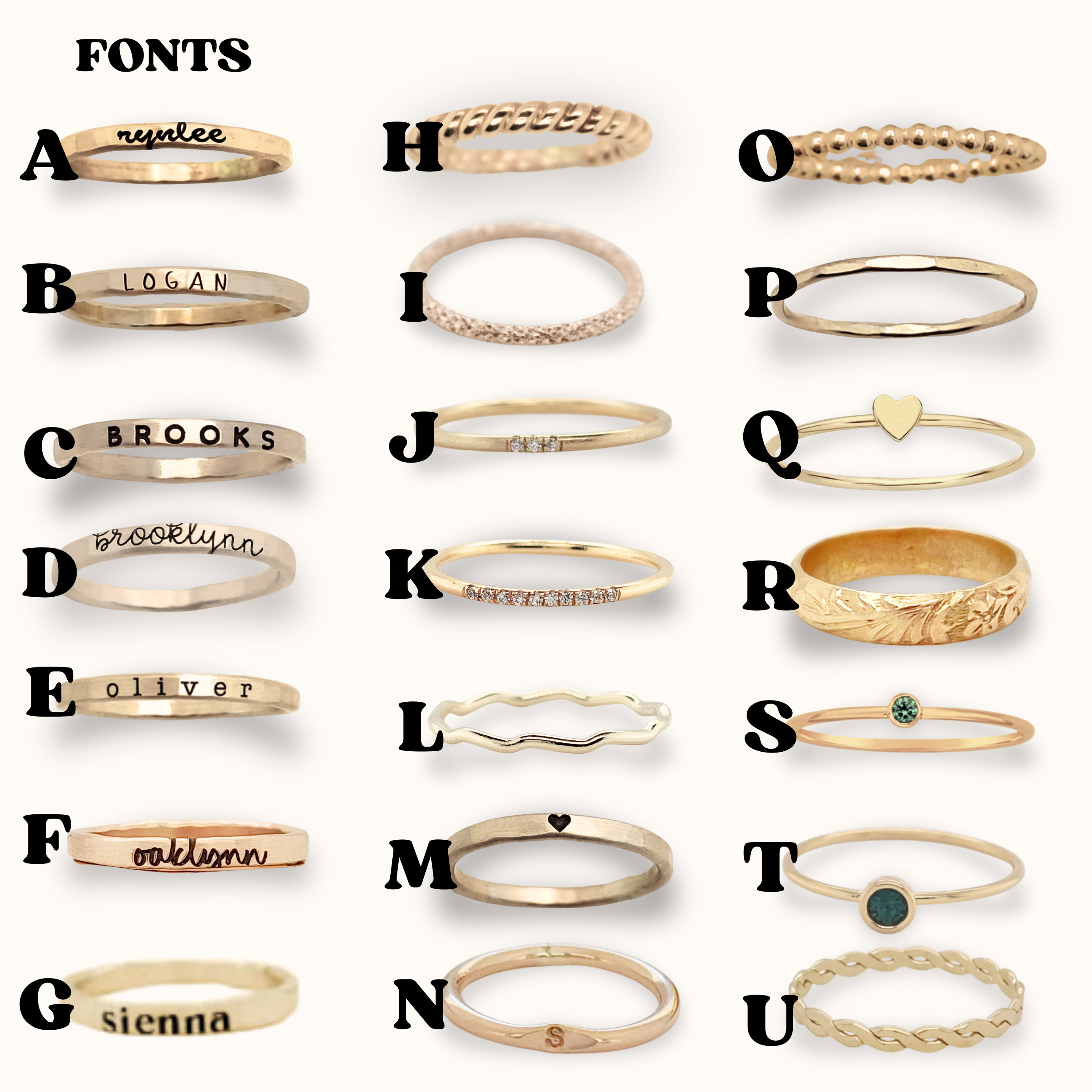Design Your Own Stacking Ring Set | Name Rings | Stacked Ring Set | Mom Stacking Rings | Gold Name Rings | Gift for Her | Mother Gift Day