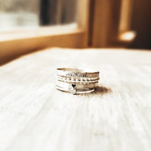 Silver stackable ring set