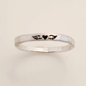 Angel Wing Ring, | Angel Ring | Remembrance Jewelry | Stacking Angel Wing Ring | Stacked Angel Ring | Miscarriage Ring | Grief Ring
