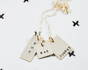Gold Name Necklace | Kids Names Necklace | 14K Gold Filled Necklace with Three Kids Names | Family Necklace| Mother Gift Gift for Mom