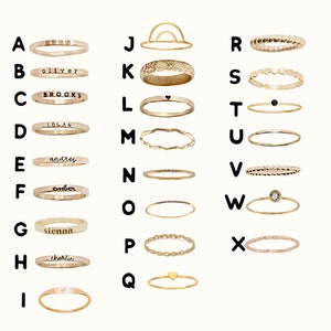 Stapelbare Namensringe Personalisiertes Geschenk für Mütter Stapelbare Ringe Ringsets Gestapelte Ringe mit Namen und Geburtssteinen Bild 2