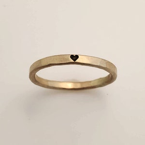 Heart Ring | Stackable Rings | Stacked Minimalist Heart Ring | Ring with Heart | Mama Heart Ring | Gold or Rose Gold Filled Heart Ring