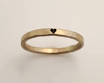 Heart Ring | Stackable Rings | Stacked Minimalist Heart Ring | Ring with Heart | Mama Heart Ring | Gold or Rose Gold Filled Heart Ring