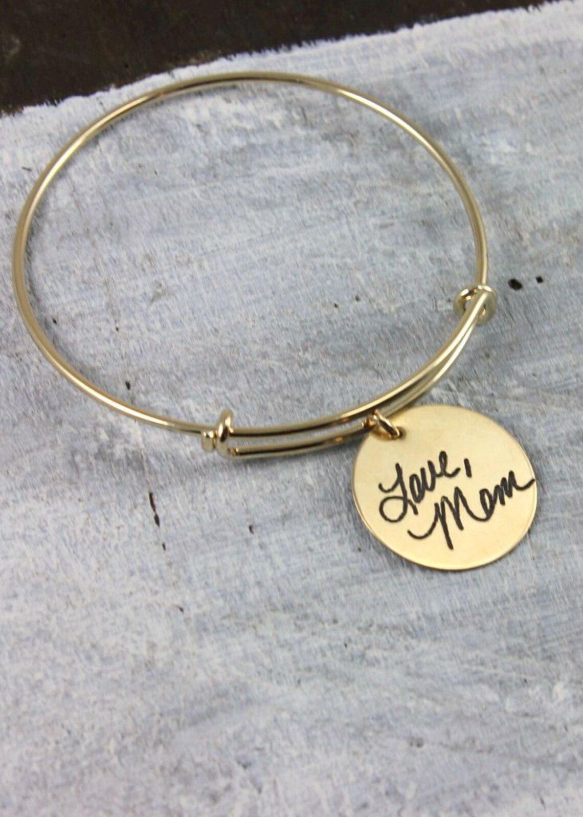 Gold Filled Handwriting Bracelet Signature Bangle Bracelet Etsy