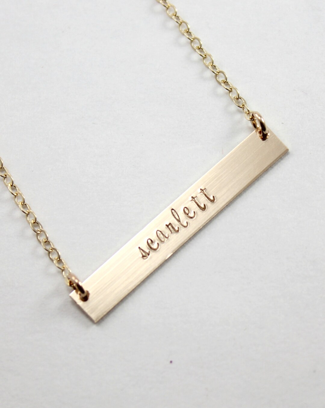 Gold Filled Bar Name Necklace Celebrity Gold Filled Necklace Gift for