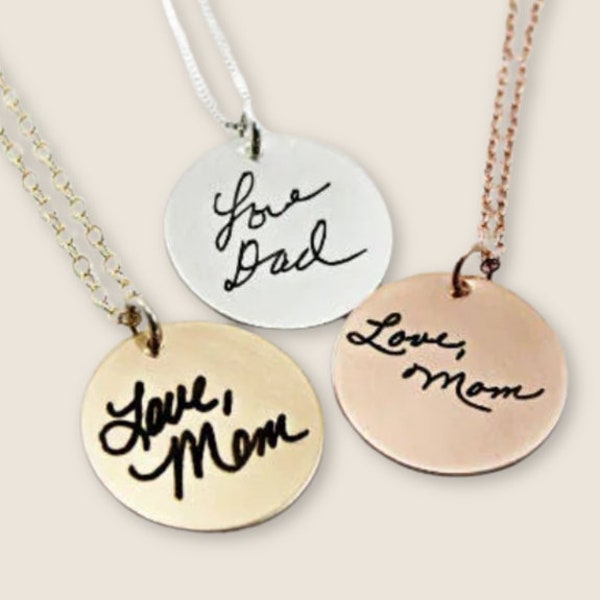 Handwriting jewelry, handwriting necklace, signature necklace, actual handwritten jewelry, GoingGolden, memorial gift, remembrance tag