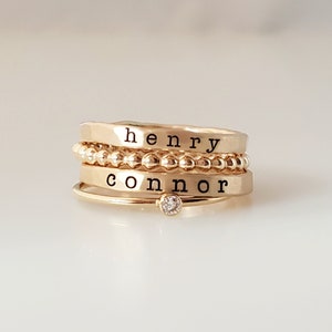Gold stackable ring set