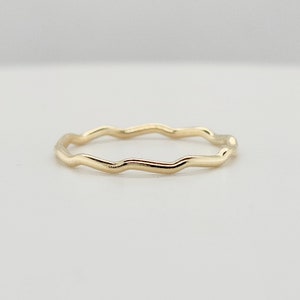 Wavy Stackable Ring, Gold Jewelry for Women, Silver Jewelry for Women, Waterproof Stacking Rings, Everyday Wear Jewelry, Mother Gift Gift