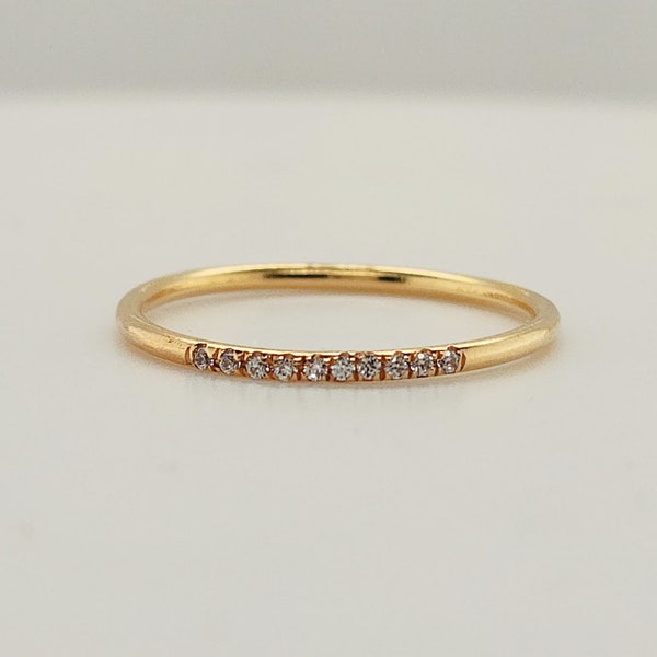 CZ Gold Dainty Ring | Mini Diamond Ring | Skinny Stacking Ring | Stackable Ring | Gift for Her | Mother's Day Gift | Stacking Ring