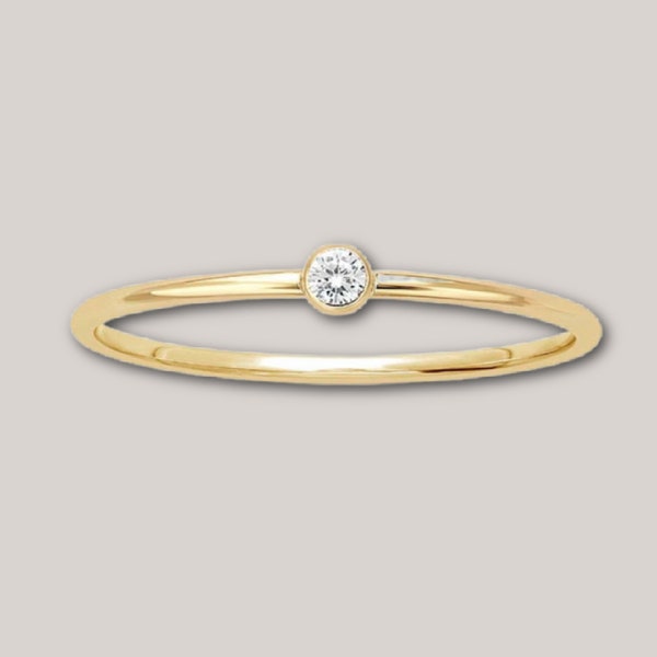 April Birthstone Ring | April Birthday | Tween Girl Gift | Clear Stone Stacking Ring  | Teen Gift for April | White Ring | Gift for Her