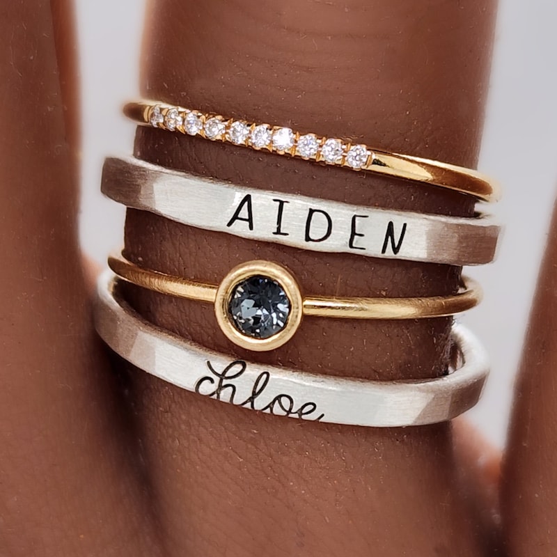 Mixed Metal Rings - Etsy