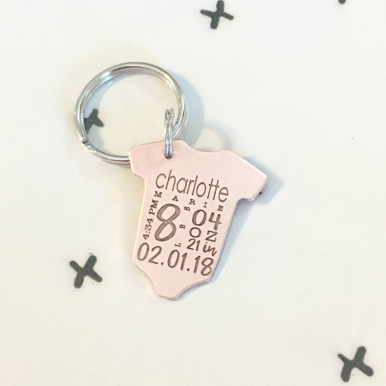 Baby Announcement Baby Statistics Stats Keyring Keychain New Etsy