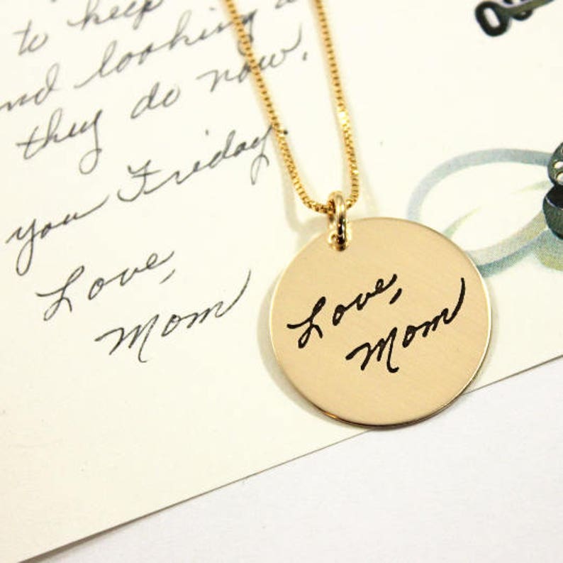 handwriting necklace signature necklace remembrance tag actual handwritten jewelry tagyoureitjewelry memorial gift Handwriting jewelry