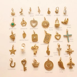 Gold Add-On Charms – Personalized Charms for Necklaces or Bracelets – Build Your Own Jewelry – Custom Charm Add On