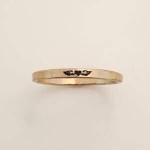 Anel artesanal com asa de anjo, banhado a ouro 14K, joia de lembrança | Presente para o Dia das Mães