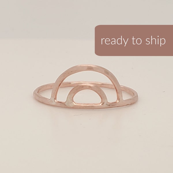 LAST CHANCE | Rainbow Baby Gift | Rose Gold Filled Ring | Rose Rainbow Jewelry | Rainbow Ring | Gift for New Mom | Pregnancy after Loss Gift