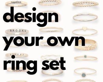 Custom Stackable Name Rings | Personalized Jewelry for Moms | Set