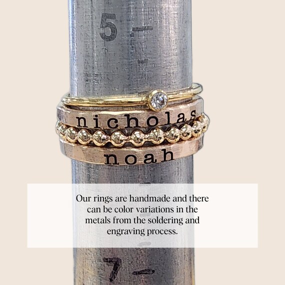 Stacking Name Rings Personalized Gift for Moms Stackable Rings