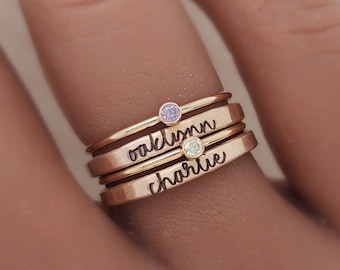 日本限定 NINA Ring/ Custom Stackable Ring/ Band Personalized Skinny 指輪・リング