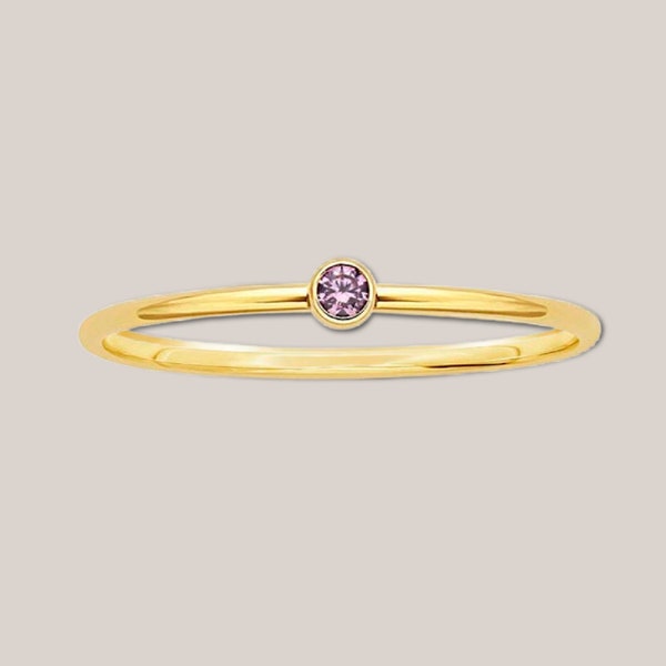 June Birthstone Ring | June Light Amethyst CZ birthstone Ring | Gold Filled Birthstone Ring | June Birthday Gift | Light Purple
