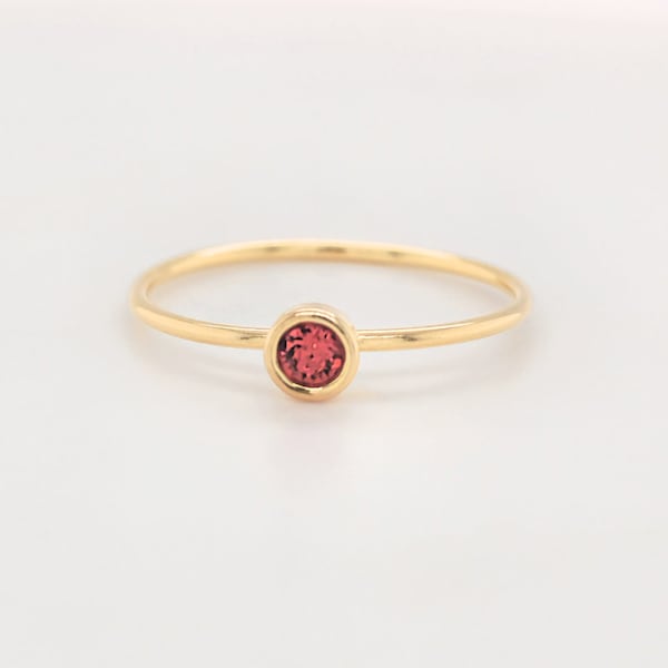 Large July Birthstone Ring| Ruby Red Birthstone Ring | Birthday Gift for Teen | July Birthday Gift | Stackable Birthstone | July Stone