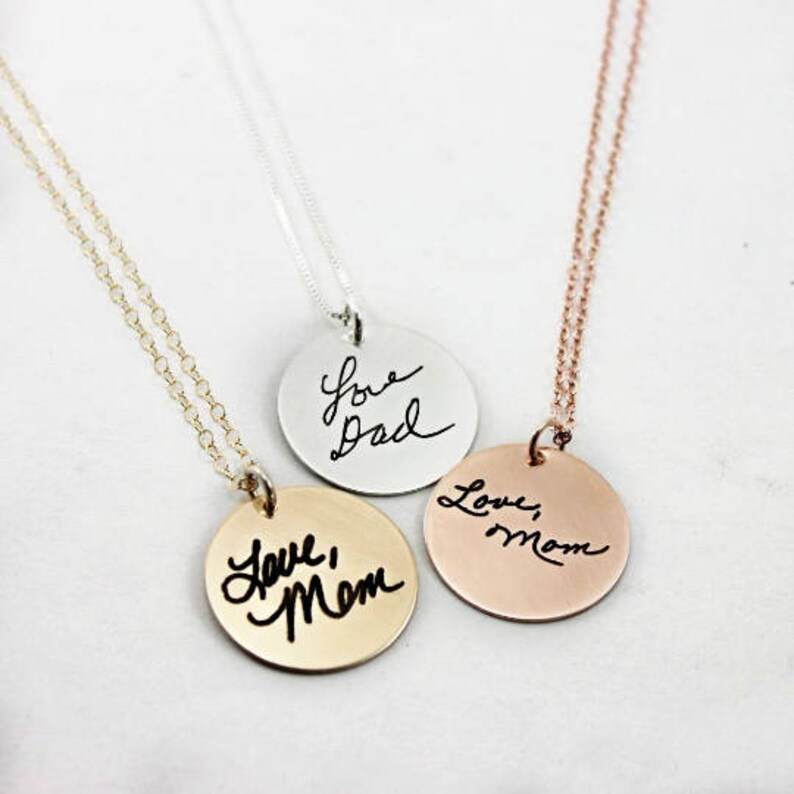 handwriting necklace signature necklace remembrance tag actual handwritten jewelry tagyoureitjewelry memorial gift Handwriting jewelry