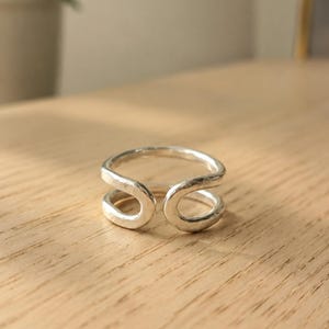 Bague manchette ouverte, ajustable, en argent sterling ou plaqué or 14 carats.