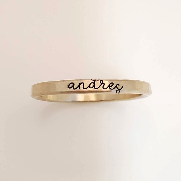 Stackable Ring | Gold filled Cursive Name Ring | Stacked Ring | Stacking Ring | Ring with Name | Gift for Mom | Gift for Her | Name Ring