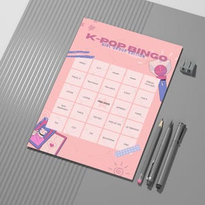 Kpop druckbare Bingo Karte | Kpop Bingokartenvorlage | Kpop Idol Bingo Karte | Digitaler Download