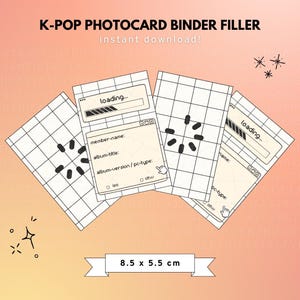 Kpop Photocard Binder Filler: Collection Tracker (Digital Download)