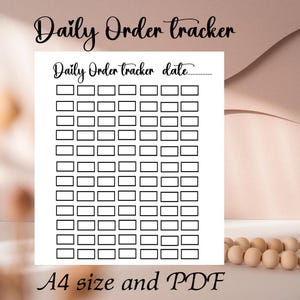 Printable Daily Order Tracker | Small Business Order Log | Digital Order Sheet | Productivity Planner