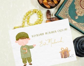 Eid Mubarak - Tarjeta de felicitación para niños