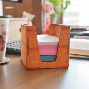 Piccola scatola di carta e porta biglietti, porta biglietti da scrivania e scatola per accessori per casa e ufficio, porta post-it, scatola per graffette
