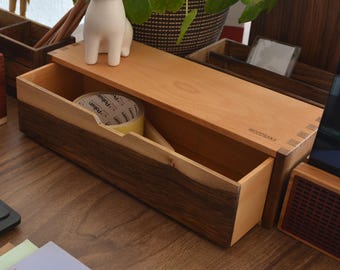 Single-Drawer Mini Cabinet & Desk Storage, Small Cabinet for Home and Office Organization, Wooden Stationery Storage Box for Tidy Desks