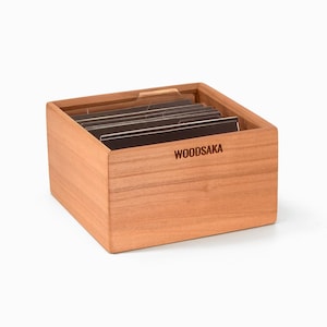 Visitenkarten Organizer - Klein, aus Kirschholz, Kartenhalter, Kartenbox aus Holz, Visitenkartenhalter aus Holz, Kartenhalter - Woodsaka