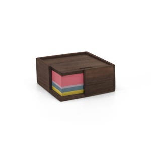 Portablocco con coperchio - Noce, Portablocco, Portablocco da scrivania, Piccola scatola di carta, Scatola di carta fatta a mano, Scatola portaoggetti, Woodsaka