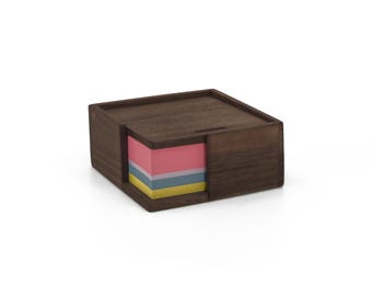 Solid Walnut Notepad Holder with Lid | WOODSAKA
