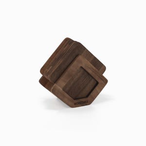 Solid Walnut Wood Coaster Set: 8 Coasters with Stand - 11.4 x 12 cm - WOODSAKA
