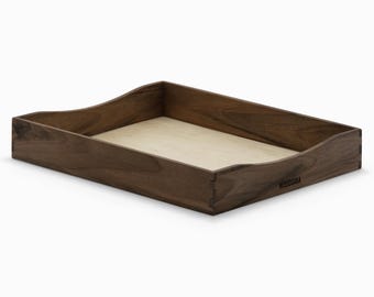 Solid Walnut and Birch Portable File Holder: Magazine & Document Organizer | WOODSAKA
