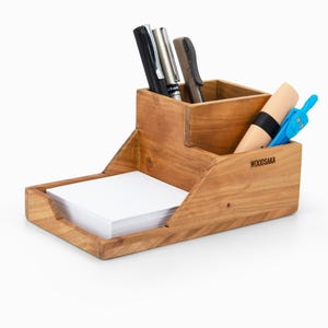 Organizer multiuso, portapenne + scatola per biglietti da visita + scatola per accessori, organizer per penne per scrivanie di casa e ufficio, spazi di lavoro, scatola per penne personalizzata