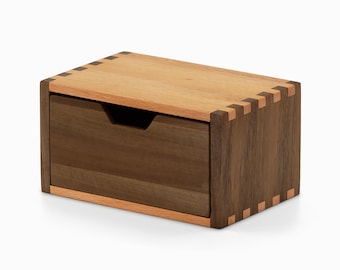 Woodsaka - Desna Single-Drawer Mini Cabinet & Desktop Stationery Organizer - Made from Walnut and Ash Wood