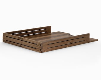 Solid Walnut Stackable A4 Paper Organizer: Holds 350 Sheets | 3Line Series | WOODSAKA