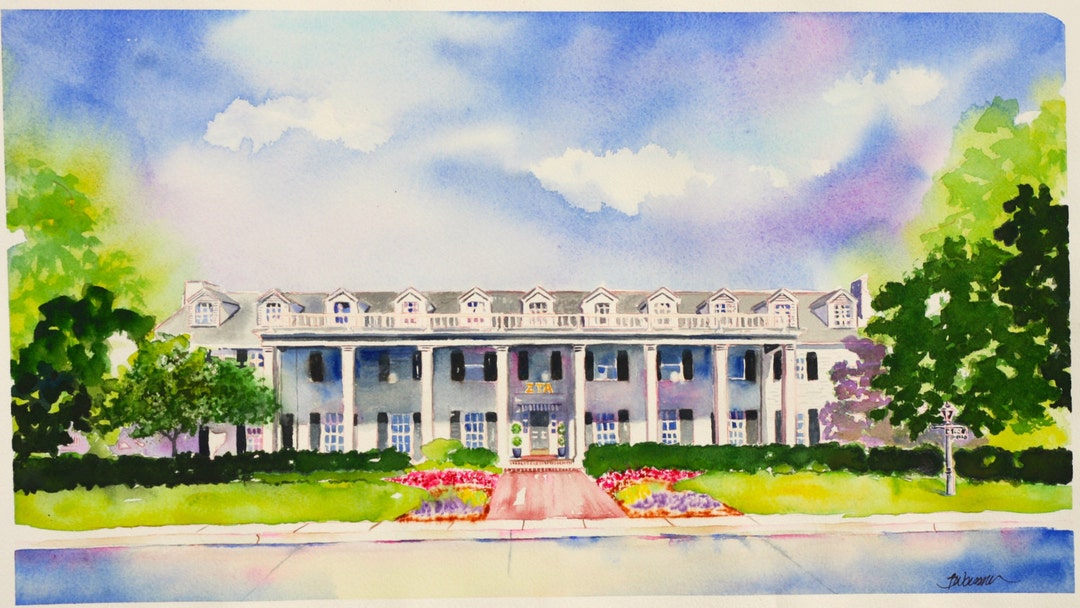 University of Arkansas Zeta Tau Alpha Sorority House Etsy