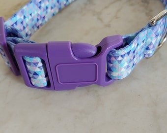 Mermaid Mosaic Webbing Dog Collar