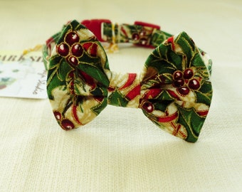 Christmas Cat Bow Tie With Break Away Collar