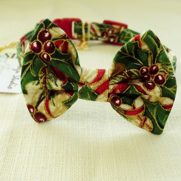 Christmas Cat Bow Tie With Break Away Collar